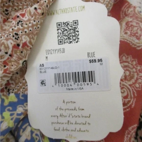 NWT Altar'd State Multicolor Patterned Boho Dress Size M - Picture 6 of 6